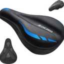 Zacro Bike Seat Cushion - Gel Padded Bike Seat Cover for Men & Women Comfort, Adjustable Velco Secure Bicycle Cushion Saddle, Fit with Peloton Bicycle, Indoor & Outdoor (Blue)