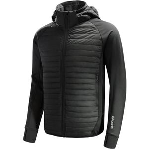 baleaf Men's Running Jacket Lightweight Thumble Hole Warm Up Puffer Jacket Hybrid Thermal Coat Insulated Hiking Golf (Small, Black)