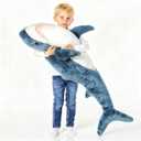 Djungelskog Giant Stuffed Animal, Shark Plush, Shark Stuffed Animal, Shark Pillow for Home Room Dcor- Ideal Gift for Kid Boy,Girl&Girlfriend (100cm/39.3inch)