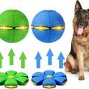 2PCS Dog Flying Disc Toy, Pet Toy Flying Saucer Ball with 3 Light for Dogs, Dog Toy Outdoor Toy Doggy Disc Ball, Outdoor Games (Green+Blue)