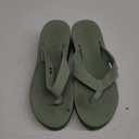 ONCAI Women’s Platform Flip Flops Trendy Dressy Womans Summer Wedge Sandals with Comfortable Flatform Walking Outdoor Rubber Soles (US Size 8.5, Green)