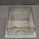 Sumnacon Square Clear Glass Tissue Box Cover -Dainty Cube Tissue Box Holder, Gorgeous Gold Facial Tissue Holder for Dresser Bathroom Bedroom Home Office Bar Restaurant Decor (5.1''x5.1''x5.9''/Square)