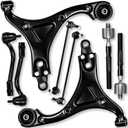 8pc Front Lower Control Arm Compatible with Fit for Hyundai Sonata 2011-2014 2011 2012 2013 2014 W/Ball Joint Tie Rod End Sway Bar End Link OE# K622360 K622361 K750436 ES800717 EV800974