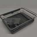 Dish Drying Rack - Stainless Steel Dish Rack with Drainboard for Kitchen Counter and Sink, X-Large, 12.0" W x 15.8~23" L x 5" H, Silver