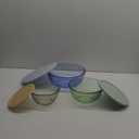 Pyrex Colors Tinted 6-PC Full Set, Small/Medium/Large Glass Mixing Bowls With Lids, Nesting Space Saving Set of Bowls For Prepping and Baking, 1.3QT, 2.3QT & 4.5QT