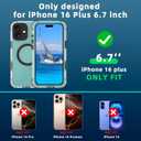 Magnetic Waterproof Frosted Case for iPhone 16 Plus 6.7 inch, with Wrist Strap, Built-in Screen Camera Protector, Military Grade Shockproof, Full Body Rugged Phone Cover, Black-Side