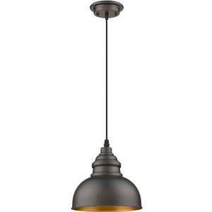Farmhouse Mini Pendant Lighting Over Island, Industrial Adjustable Height Ceiling Light Fixture, Bronze Round Hanging Fixture for Dining Room, Bedroom, Living Room, Restaurant, Bar (Pendant Diameter 7.5")