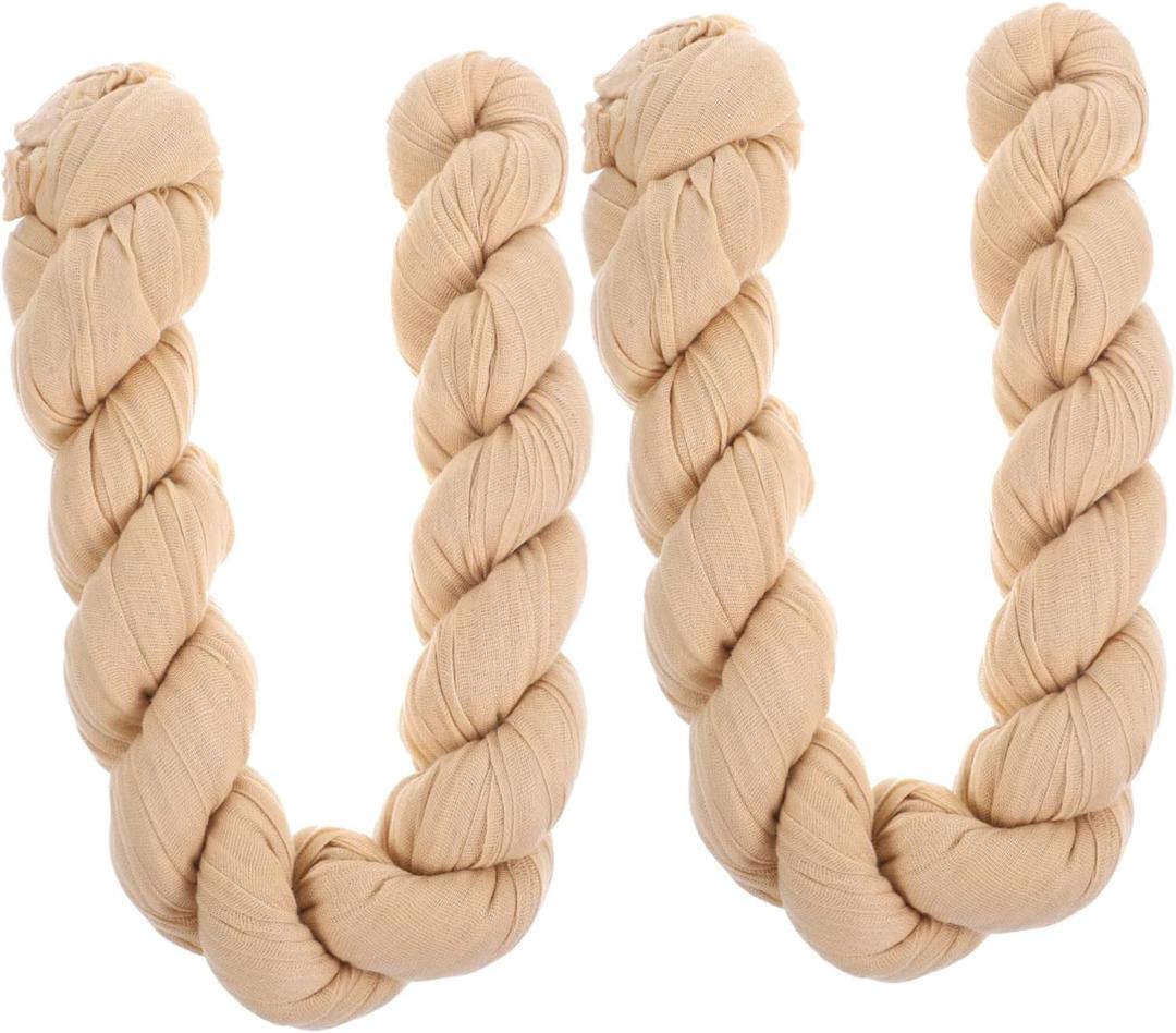 OUNONA 14 Pcs Style Decorative Table Runner Elegant Cheesecloth Table Runner For Weddings Parties Lightweight And Versatile For Various Occasions (Beige)