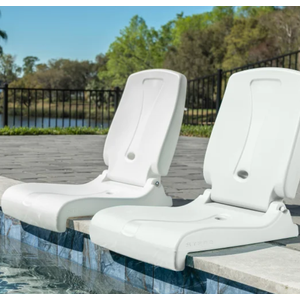 Step2 Foldable Adult Flip Seat, Portable Outdoor Chair for Poolside, Tailgating, Camping, Picnic Chair, Provides Back Support When Sitting on Ground, White