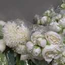 Mkono Peonies Artificial Flowers, Small Silk Flowers for Home Decor Indoor Fake Bouquet Faux Floral Arrangements Dining Table Centerpieces for Kitchen Party Decor White 16 Bundles