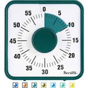 60-Minute Visual Timer, 7.5 Inch Oversize Countdown Timer Clock for Kids and Adults, Durable Mechanical Time Management Tool with Magnetic Backing Dark Green (Regular)