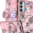 Buleens for Samsung Galaxy S24 Plus/S25 Plus Case - with Ring Stand & Camera Cover Aesthetic Cute Designed Women Girls Girly Kawaii Rose Flower for Samsung S24+/S25+ Phone Case Compatible with Magsafe