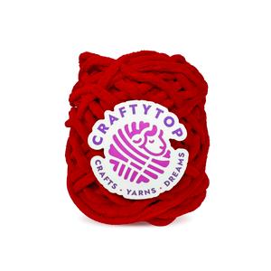 CRAFTYTOP Super Bulky Chenille Yarn #6 for Crocheting & Knitting – Soft, Chunky, Fluffy Yarn Ideal for Baby Blankets, Plush Toys, Amigurumi, DIY Crafts, Cozy Accessories (Ruby Fire)