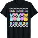 Happy Easter Bunny Egg Hunting Squad Crew Family Boy Girl T-Shirt (Black, L)