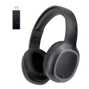 Bluetooth Over-Ear Headphone for Cellphone, Wireless Headphone with USB Bluetooth Transmitter for TV,PC,3.5mm Audio Device, Lightweight Folable Headset with Deep Bass, Stereo Sound(White)