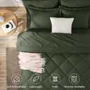 CozyLux Queen Comforter Set Dark Green - Bed in a Bag Queen Size 7 Pieces, Luxury Soft Bed Set for All Seasons, Bedding Set with Down Alternative Comforter, Sheets, Pillowcases & Shams