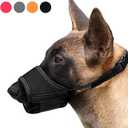 HEELE Dog Muzzle, Soft Nylon Muzzle Anti Biting Barking Chewing, Air Mesh Breathable Drinkable Adjustable Loop Pets Muzzle (Light Black, M)