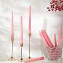 MTLEE 16 Pcs 10 Inch Long Tapered Candle Stick Bulk Smokeless Unscented Burning Candlestick Paraffin Wax with Cotton Wick for Valentine's Day Baby Shower Wedding Holiday Party Church(Morandi Pink)