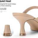 DREAM PAIRS Women's Low Kitten Heels Square Toe Two Strap Heeled Sandals Dress Casual Summer Mules Shoes (Beige) 10
