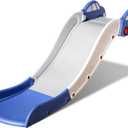 Couch Slide for Stairs Bed Kids Extended Widened Toddler Slide Plastic Indoor Toy Easy to Assemble Store Car Blue Plus