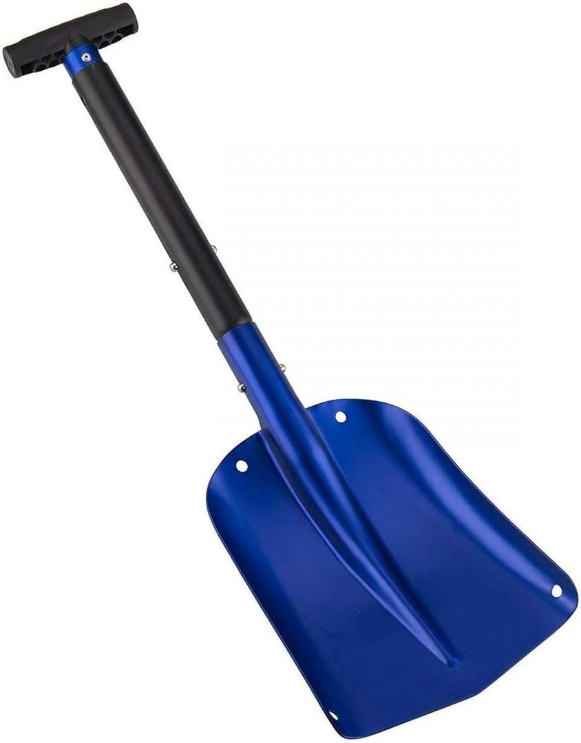 Outdoor Equipment Aluminum Sport Utility Shovel 3 Piece Collapsible Design Perfect Snow Shovel for Car Camping and Other Outdoor Activities Matte Blue