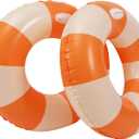 2PCS XL Striped Beach Inflatable 45" Pool Floats for Adult Bachelorette Swim Ring Pool Floaties with Handle Inflatable Swimming Pool Raft Party Water Summer Float Party Supplies
