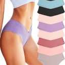 ROSYCORAL Womens Seamless Bikini Panties Soft Stretch Invisibles Briefs No Show Hipster Underwear cheeky 9 pack XS-L (L)