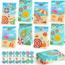 HEJIN 30 PCS Pool Party Favor Bags with 36 Stickers, Summer Gift Bags Pool Party Decorations Supplies for Kids, Mermaid Goodie Bags Beach Gifts for Birthday, Baby Showers, Wedding