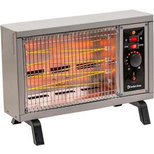 Comfort Zone Portable Indoor Radiant Space Heater, 1500 watts, Adjustable Thermostat, All Metal Body, Wire Element, Overheat Protection, Radiant Heat, Ideal for Home, Garage, or Workshop, White