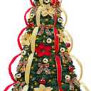 6.5 Ft Pop up Christmas Tree,Prelit 200 Warm White LED Lights,Opens Instantly,Fully Decorated,8 Lighting Modes & Timer,Fire-Resistant,Foldable,Collapsible Xmas Tree Outdoor Indoor Holiday Party Decor