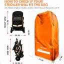 ONGUARD Waterproof Single and Double Stroller Bag for Airplane - Travel Stroller Cover for Air Travel and Storage - Gate Check Bag Backpack- Baby Airplane Essentials - Orange