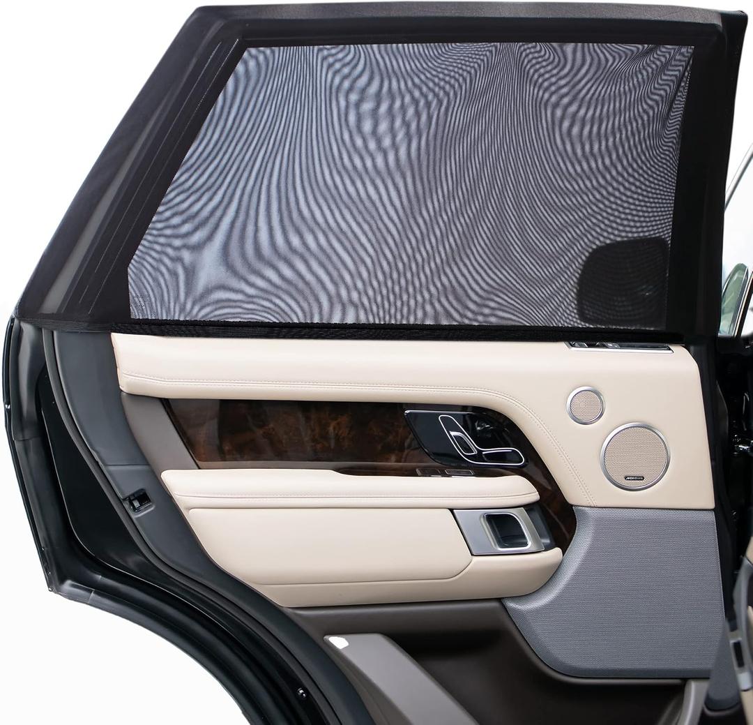 Autopect Side Window Sunshade Sock Screen-Shade (Pack of 2) Block Sun Rays to Keep Car Interior Cool and Comfortable Elasticized Universal Fit Mesh Sun Shade for Car, Truck, SUV, Van