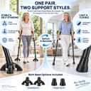 Forearm Crutches for Adults, Heavy-Duty Aluminum Foldable Pair with 2 Bags