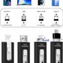 256GB USB Flash Drive for Phone and Pad, Photo Stick High Speed External USB Thumb Drives Photo Storage Memory Stick for Save More Photos and Videos (Black, 256GB)