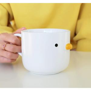 Bosmarlin Large Ceramic Coffee Mug, White Big Tea Cup for Office and Home, 18 Oz, Dishwasher and Microwave Safe, 1 PCS (White, 1)