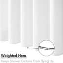MIULEE Linen Shower Curtain with 10 Metal Hooks Modern Heavy Duty Washable Fabric Curtain Set Waterproof Neutral Thick Cloth Shower Curtains for Bathroom Bathtub Washable, W60*L72, White