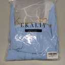 Ekaliy Women's Puff Long Sleeve Shirt Dress Elegant Button Down Loose Swing Party Maxi Dress, S