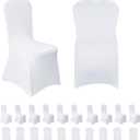 Vencede 30pcs White Stretch Spandex Chair Cover, Chair Covers for Wedding, Universal Fitted Chair Cover Protector for Party, Banquet, Event, HotelWhite 30PCS