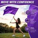 Jecery Color Guard Flag and Pole Set 6ft, Purple 36x54 Curved Practice Flag