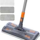 CLEANHOME Lightweight Flat Mop with 10 Disposable & 1 Washable Pads, Scrubber for Wet/Dry Hardwood Floor Cleaning, Tile Grout Cleaner, Microfiber for Laminate, Pet Hair Dust
