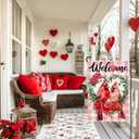 Valentines Day Love Birds Garden Flag 12x18 Inch Double Sided Small Flags, Vintage Red Cardinal Welcome Roses Yard Sign for Front Porch, Lawn, Yard, Outdoor Decor DF956