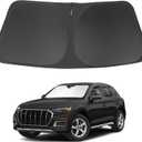 Windshield Sun Shade for 2018-2024 2025 2026 Audi Q5 Accessories | Full covered, Foldable & Durable, Block UV Rays, Reduce Heat, Easy to install, Keep Car Cooler