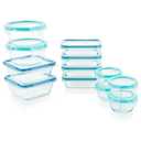 Snapware Total Solutions (12 Pack, 1, 2 & 4 Cup) Glass Food Storage Containers Set, Airtight & Leakproof Locking BPA-Free Lids, Freezer Dishwasher Microwave Safe