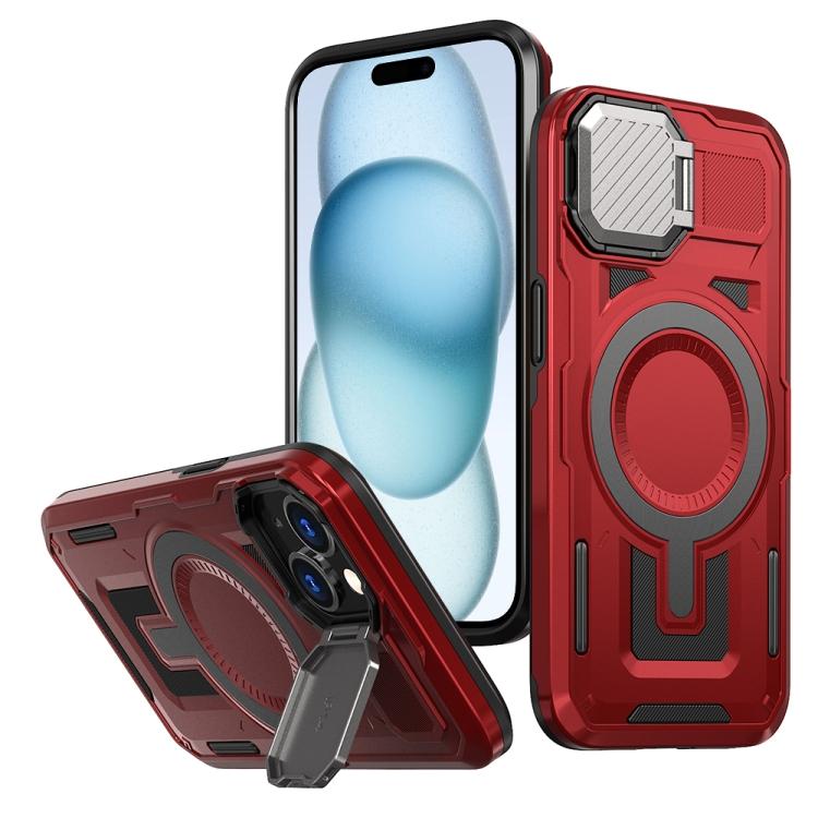 TENDLIN Protective Magnetic Case Compatible with iPhone 14 Pro Cover (Compatible with MagSafe), Red