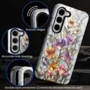 CARLOCA Case for Samsung Galaxy S23,Vintage Botanical Mosaic Flowers Design- Hybrid Dual Protection Soft TPU + Hard PC, Shockproof & Anti-Scratch Cover Men Women Stylish Protective Phone Case