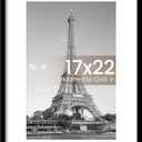 upsimples 17x22 Picture Frame, Display Pictures 12x18 with Mat or 17 x 22 Without, Wall Hanging Poster Frames, Black, 1 Pack