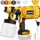 200W Cordless Airless Paint Sprayer for Dewalt 20V MAX Battery, Electric HVLP Spray Paint Gun with 1200ML Container, 4 Copper Nozzles,3 Patterns for Fence, Cabinets, Wall etc. (Battery Not Included)