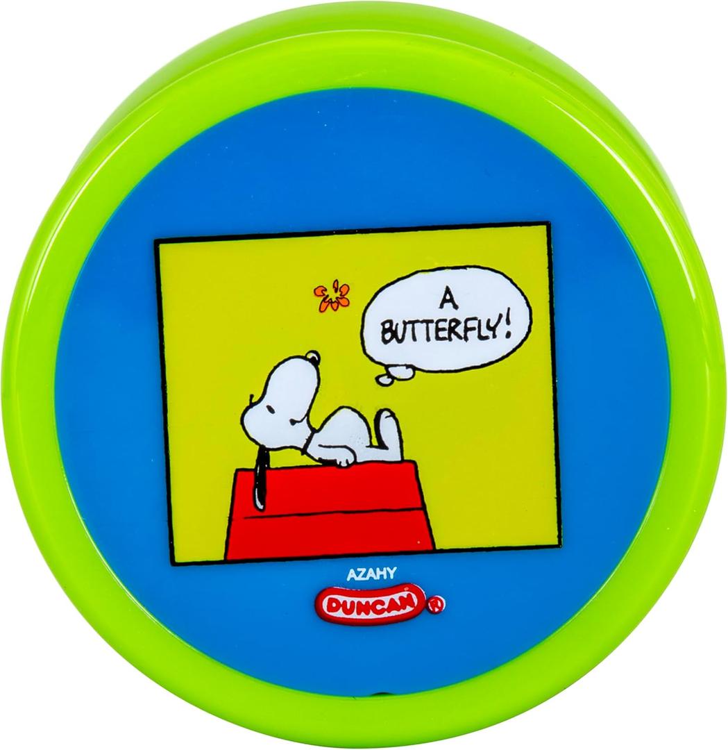 Duncan Toys Butterfly Yo-Yo, x Peanuts, Beginner Yo-Yo with String, Steel Axle and Plastic Body, Snoopy Butterfly (Green/Blue)