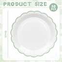 2 x 30 Pcs Sage Green and White Paper Plates, 9 Inch White Party Plates, Sage Green Scalloped Dinner Paper Plates Wedding Plates Party Supplies for Baby Shower, Wedding, Bridal Shower, Birthday Party
