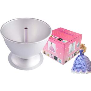 FETESUR Princess Dress Doll Cake Pan Aluminum Alloy Skirt Cake Baking Pan for Birthday and Anniversary (8 inch)